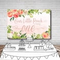 thumbnail image 4 of Sweet Little Peach Girl One Birthday Party Photo Background Banner Rose Pink Floral Greenery Happy 1st Birthday Photography Backdrops for Cake Table Supplies, 4 of 5