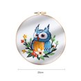 thumbnail image 2 of RONSHIN Owl Embroidery Kit For Beginners, Animal Stamped Pre Printed Embroidery Kits, Starter Needlepoint Kits With Instructions Clothes Hoops Threads Needles, 2 of 9