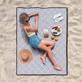 thumbnail image 2 of Picnic Blanket Waterproof 80"x60" Large Outdoor Foldable Purple Geometry Thicker Machine Washable Beach Blanket Waterproof Picnic Mat Portable for Picnics, Camping, 2 of 6