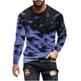 thumbnail image 2 of QUINDOS Mens Shirts Mens Fall And Winter Fashion Casual Round Neck Long Sleeve Pullover Stripe Printed Loose Leisure Tee Shirts, 2 of 5