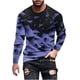 thumbnail image 2 of Blusas y camisas de manga larga con cuello redondo para hombre, blusa informal de manga larga con cuello redondo y estampado de rayas, blusa de poliéster para hombre, 2 of 5