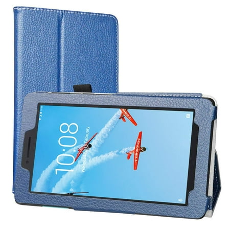 Lenovo Tab E7 Case, EpicGadget Lightweight Cover Folio PU Leather Folding Stand Case for Lenovo E7 7 Inch Tablet 2018 (Navy