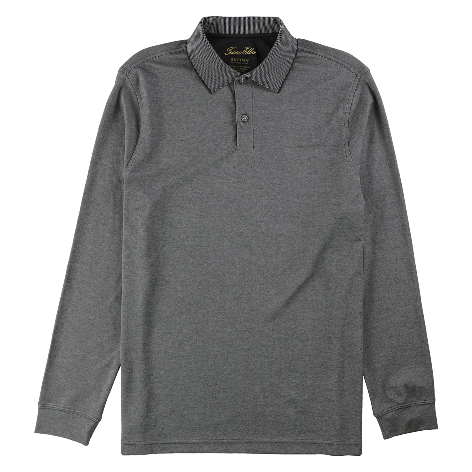 Tasso Elba - Tasso Elba Mens LS Rugby Polo Shirt, Grey, Small - Walmart.com - Walmart.com