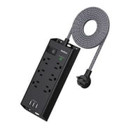 Addtam Power Strip Surge Protector 6 Outlets and 3 USB Ports 5Ft for Home, Office More