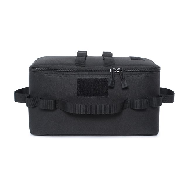 Naiovety Bolsa de almacenamiento de tela Oxford para acampar, reemplazo de rejilla múltiple con cremallera, para senderismo, barbacoa, olla, Mochilas de mochilero Negro