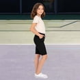 thumbnail image 6 of Girls High Waist Bike Shorts, Knee-Length Tight Leggings for Kids, Quick-Dry Workout Shorts and Seamless Cycling Shorts, Athletic Wear for Yoga and Gym, Age 5-13 Years Black 130, 6 of 9