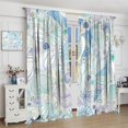 thumbnail image 4 of Nautical Curtains, Ocean Shell Starfish Oyster Mollusk Pattern Lightweight Decorative with Rod Pocket, Kids Boys Girls Bedroom Living Room Curtains, 2 Panels, 42x63 Inch Mint Blue, 4 of 6