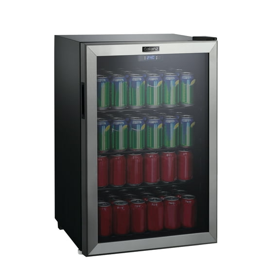 Galanz 4.5 Cu ft 152 Can Beverage Center Mini Fridge, Stainless Steel, New