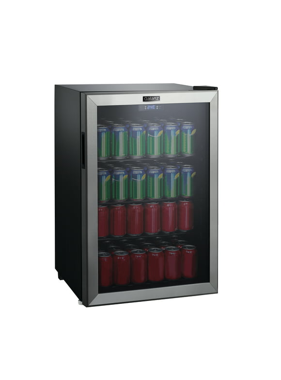 Galanz 4.5 Cu ft 152 Can Beverage Center Mini Fridge, Stainless Steel, New