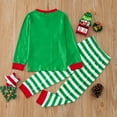 thumbnail image 7 of Glisme Christmas Boys Pajama Set 2 Pcs Toddler Kids Long Sleeved Round Neck Pyjamas Sleepwear Tops Pants Outfits Set Home Wear Green Athletic Fit Home Clothes Size 2-3 Years, 7 of 7