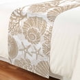 Bed Runner Coastal Shell Conch Bedding Scarves Soft Decorative Bed Flag ...
