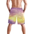 thumbnail image 3 of Dailycode Men's Quick Dry Swim Trunks Beach Shorts Casual Summer Board Shorts with Pockets, Snow Mountain with Aurora, 3 of 8