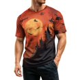 thumbnail image 4 of Hearthz Halloween Mens Graphic T-Shirts Pumpkin Graphic Crew Neck Mens Short Sleeve Shirt Fall Holiday Men's Sweatshirts, 4 of 6