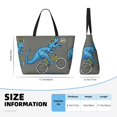 thumbnail image 4 of Fuzoiu Fun Riding Dinosaur Print Waterproof Beach Tote Bag for Women Girls with Zipper,Sandproof Pool Swim Bag,Large Capacity Beach Travel Bag for Pool Swim Travel Everyday, 4 of 7