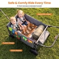 thumbnail image 2 of SACVON Stroller Wagon for 4 Kids with 5-Point Harnesses,Detachable Seats Stroller Wagon 4 Seater for Garden,Removable Canopy,Adjustable Handles,Camping Trips,Gray, 2 of 7