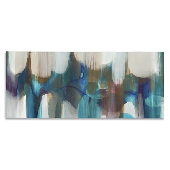 Stupell Industries Modern Mesmerizing Rainy Day Abstract Blue White Lights Canvas Art, 24 x 10, by Liz Jardine