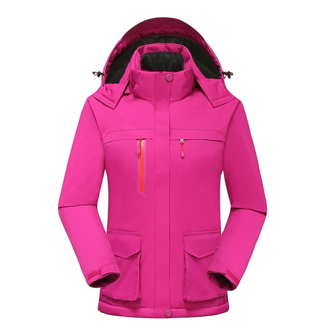 Meichang Womens Heated Jacket 3 Heating Zones Thermal Thickened USB Rechargeable Heated Jacket Windproof Coat, without Battery Pack Included