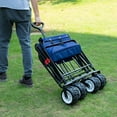 thumbnail image 3 of BEAU JARDIN Folding Wagon Cart 350 Pound Capacity Collapsible Foldable Beach Wagon with Big Wheels for Sand Camping Grocery Canvas Garden Sports Heavy Duty Shopping All Terrain Utility Blue, 3 of 9