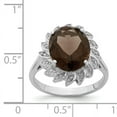 thumbnail image 2 of Primal Silver Sterling Silver Rhodium-plated Smoky Quartz and Diamond Ring, 2 of 4