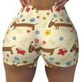 thumbnail image 2 of Haiem Dachshund Dog And Flower No Front Seam Biker Shorts for Women Yoga Workout Gym Bike Shorts with Tummy Control Moisture-Wicking-X-Large, 2 of 9