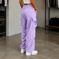 thumbnail image 6 of Womens Baggy Parachute High Waist Cargo Pants Multi Pocket, Elastic Waist, Adjustable Hem, Lightweight, Hiking Trousers, for Streetwear Travel Running,Outdoor, 6 of 6