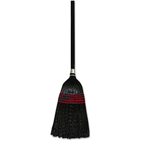 Boardwalk Flag-Tip Natural/Black Poly Bristles Push Broom, 12 count