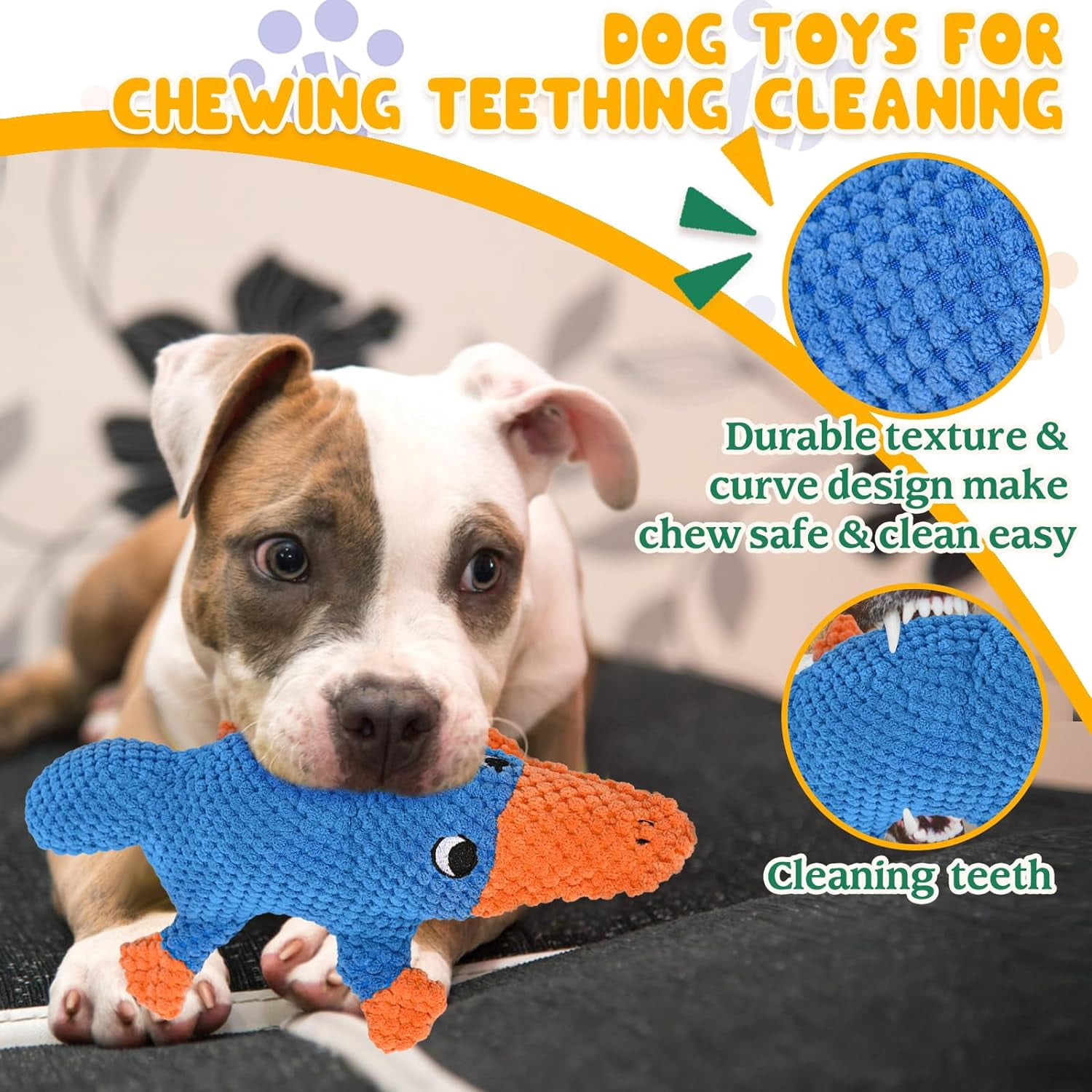 Aerqvix Durable Dog Toys for Small Large Dogs, Dog Chew Toy for Not Aggressive Chewers, Tough Squeaky Interactive Dogs Toys for Puppies Plush Puppy Toys Goose Pet Toy Puppy Chew Toys for Teething