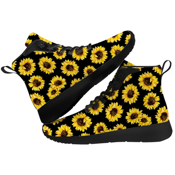 Aidianart Womens Sunflower High Top Shoes High Top Sneakers Size 11