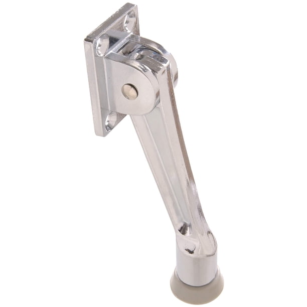 Tope para puerta Hillman de 5 pulgadas, cromado satinado, resistente