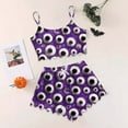thumbnail image 2 of Hpapadks Halloween Pajamas Women 2 Piece Sexy Cute Graphic Tank Tops and Shorts Sleepwear Pjs Sets for Women Purple, 2 of 5