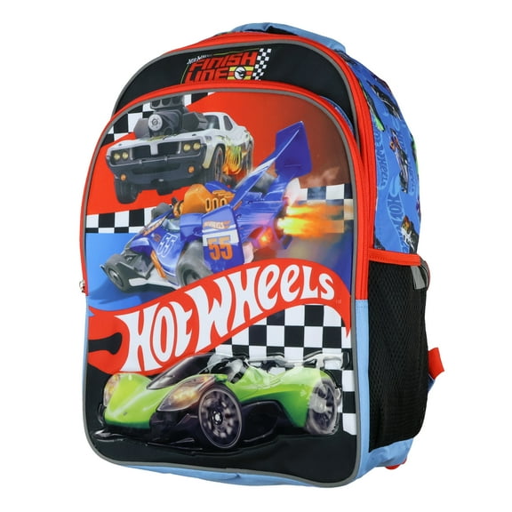 Hotwheels Backpack Finish Line Racing Design 16" School Bag
