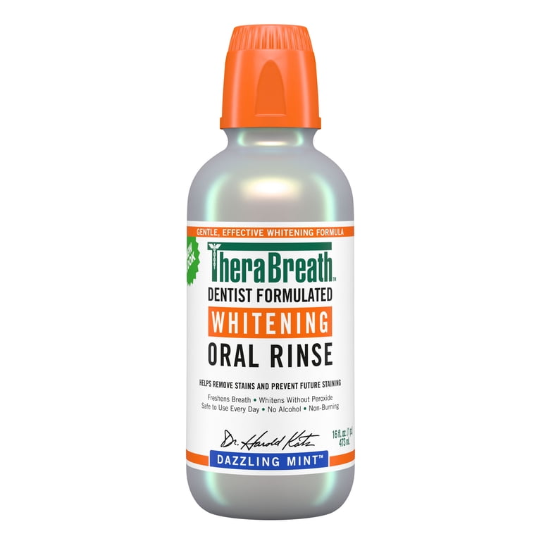 TheraBreath Whitening Mouthwash, Dazzling Mint photo 1