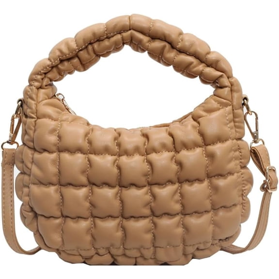 CoCoMangos Quilted Puffer Crossbody Bags for Women Small Shoulder Bag Lightweight Vegan Leather Purse with Adjustable Strap