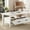 White, variant on CHITOOMA Coffee Table with Storage Drawers, Wood Farmhouse Coffee Table for Living Room with 2 Drawers and Open Shelf, White & Brown