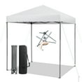 thumbnail image 1 of Gymax Patio 6.6 x 6.6ft Outdoor Pop-up Canopy Tent UPF 50+ Portable Sun Shelter White, 1 of 10