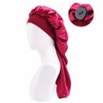 thumbnail image 3 of Travelwant Women Beret Extra Large Satin Sleep Cap for Long Hair, Long Dreadlock Night Sleep Bonnet for Women, 3 of 7