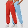 thumbnail image 2 of Mepaouo 2Pcs Womens Fleece Lined Sweatpants High Waisted Pull on Baggy Cinch Bottom Jogger Sizes S-3X, 2 of 4