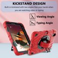 thumbnail image 5 of TECH CIRCLE for Apple iPad Mini (A17 Pro) Case 2024, iPad Mini 6th Generation Case 8.3-inch (2021), Shockproof Protectibe Back Cover Case with Kickstand /Shoulder Strap /Hand Strap for Kids, Red, 5 of 9