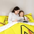 thumbnail image 5 of Homewish Initial A Letter Bedding Comforter Set for Teen, Baseball Sports Lover Twin Comforter Sets, Cartoon Softball Print Reversible Bedding Set, Breathable Home Decor, 2-Piece, 5 of 8