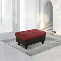 Flannel And PVC Storage Ottoman