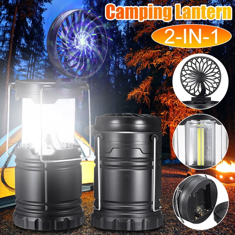 Portable Camping Fan with LED Lantern for Tents,USB Rechargeable Tent