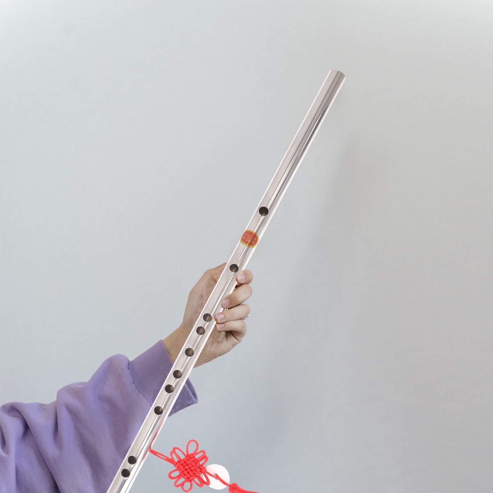 Worgeous 1 Set of Chinese Style Stainless Steel Flute Kids Adults Portable Flute for Beginner