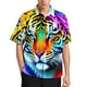 thumbnail image 2 of Camisa informal con estampado de rayas de piel de tigre para hombre, camisa hawaiana de vacaciones de manga corta, camiseta de gran tamaño para hombre, blusas, ropa, 2 of 5