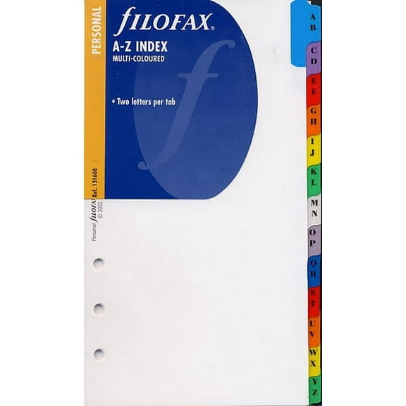 Filofax - Accessories A-Z Index - Two Letter - Personal Size