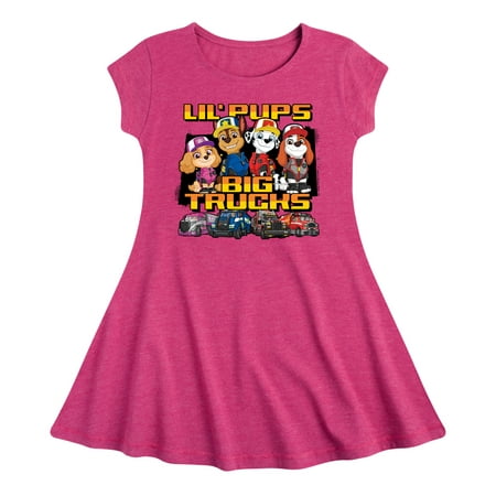 

Paw Patrol - Lil Pups Big Trucks - Toddler And Youth Girls Fit And Flare Dress