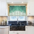 thumbnail image 5 of Yayeee Kitchen Curtains Tier Pair Light Filtering 27"x24" Rod Pocket Short Cafe Window Panel, Green and White Pattern, 5 of 7