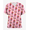 thumbnail image 4 of Uniforme de enfermería para mujer, top estampado de princesa Barbie, accesorios, uniforme de médico, uniforme de hospital, enfermera, salón de belleza, top esmerilado, 4 of 5