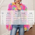 thumbnail image 3 of Mutghys Fur Coats for Women Colorful Block Open Front Short Fuzzy Faux Fur Jacket Party Vacation Bar Winter Warm Soft Comfortable Fashion Outerwear,S-3XL, 3 of 6