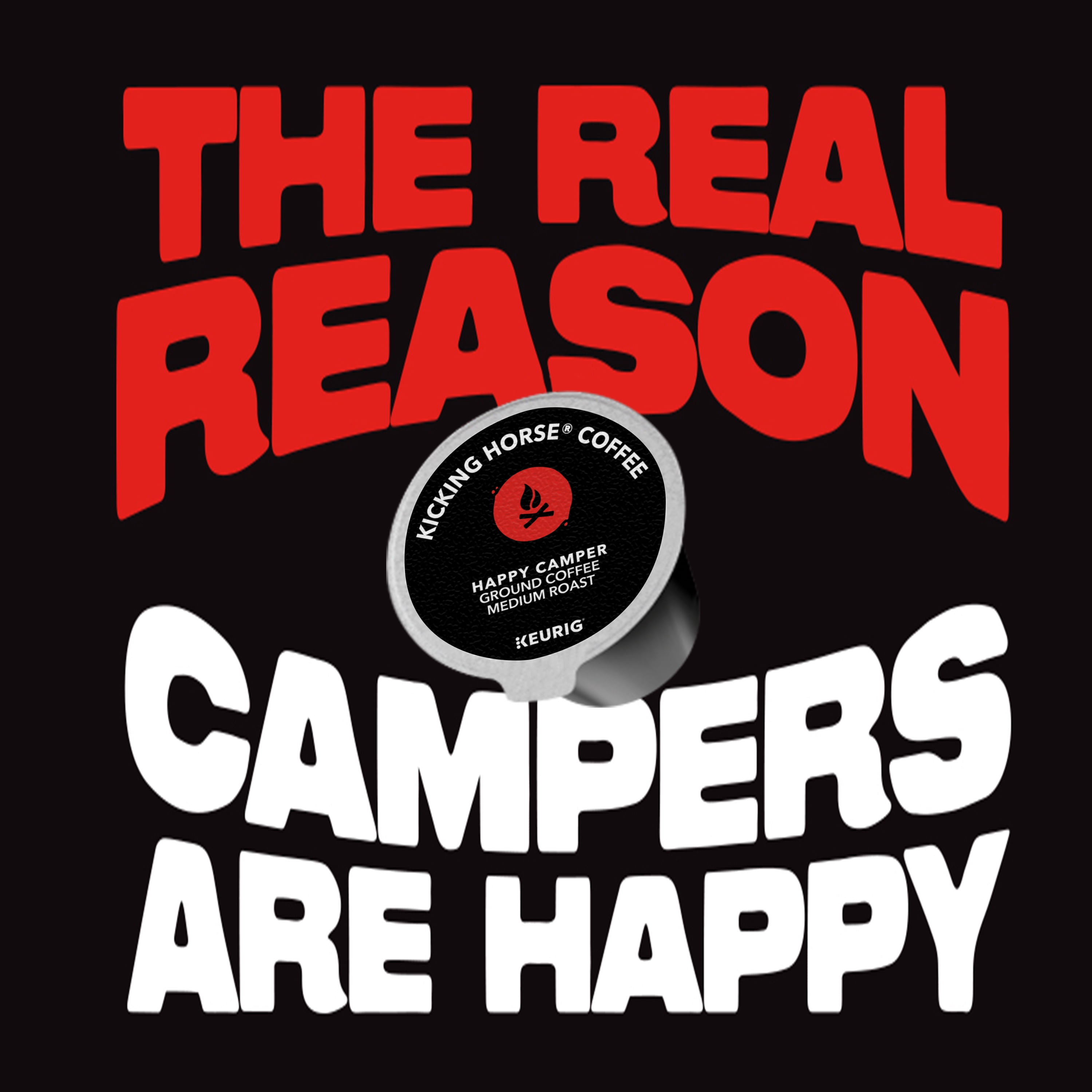 Kicking Horse Coffee, Happy Camper, Single Serve Keurig K-Cup Pods, Medium Roast Coffee, 60-Count Box
