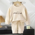 thumbnail image 2 of CAUYDY Toddler Boy Pjs Child Clothes 24M 2T 3T 4T 5T Fall Winter Long Sleeve Top Elastic Pants 2 Piece Cute Set Baby Sleepwear Little Kids Outfits for Boys Sizes 2-3 Years,Beige, 2 of 5